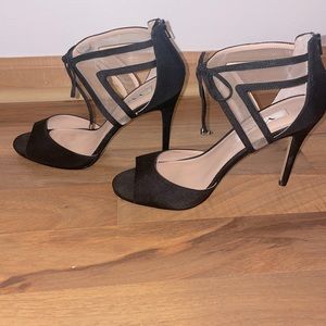 Nina Black Open Toe High Heels Size 9
